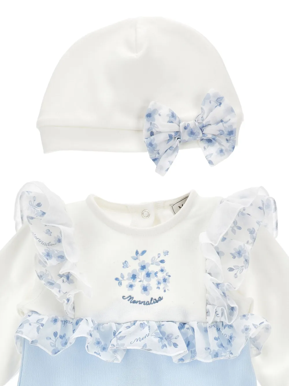 Monnalisa Twee katoenen babypakjes Wit
