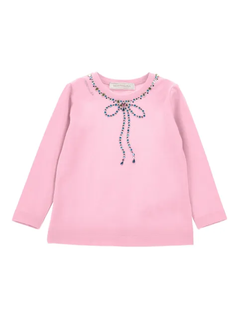 Monnalisa crystal-embellished long-sleeve top