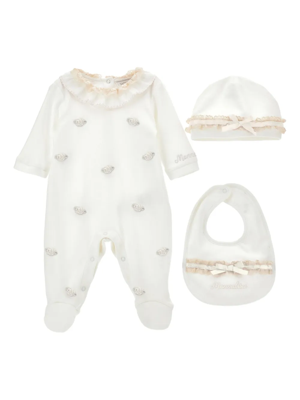 Monnalisa Strampler aus Baumwolle (3er-Set) - Weiß
