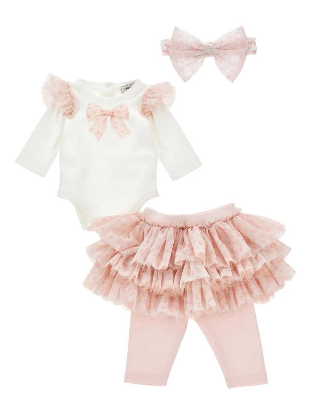 Monnalisa bow-detail trouser set | Pink | Image 1