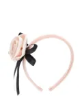 Monnalisa rose-appliqué headband - Pink