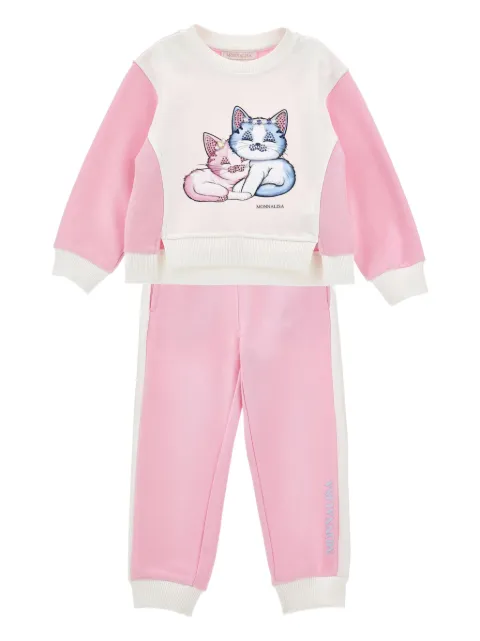 Monnalisa cat-motif tracksuit