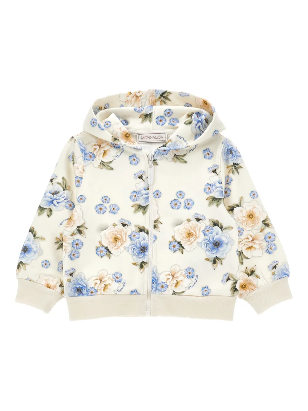 Monnalisa floral-print hoodie | White | Image 1