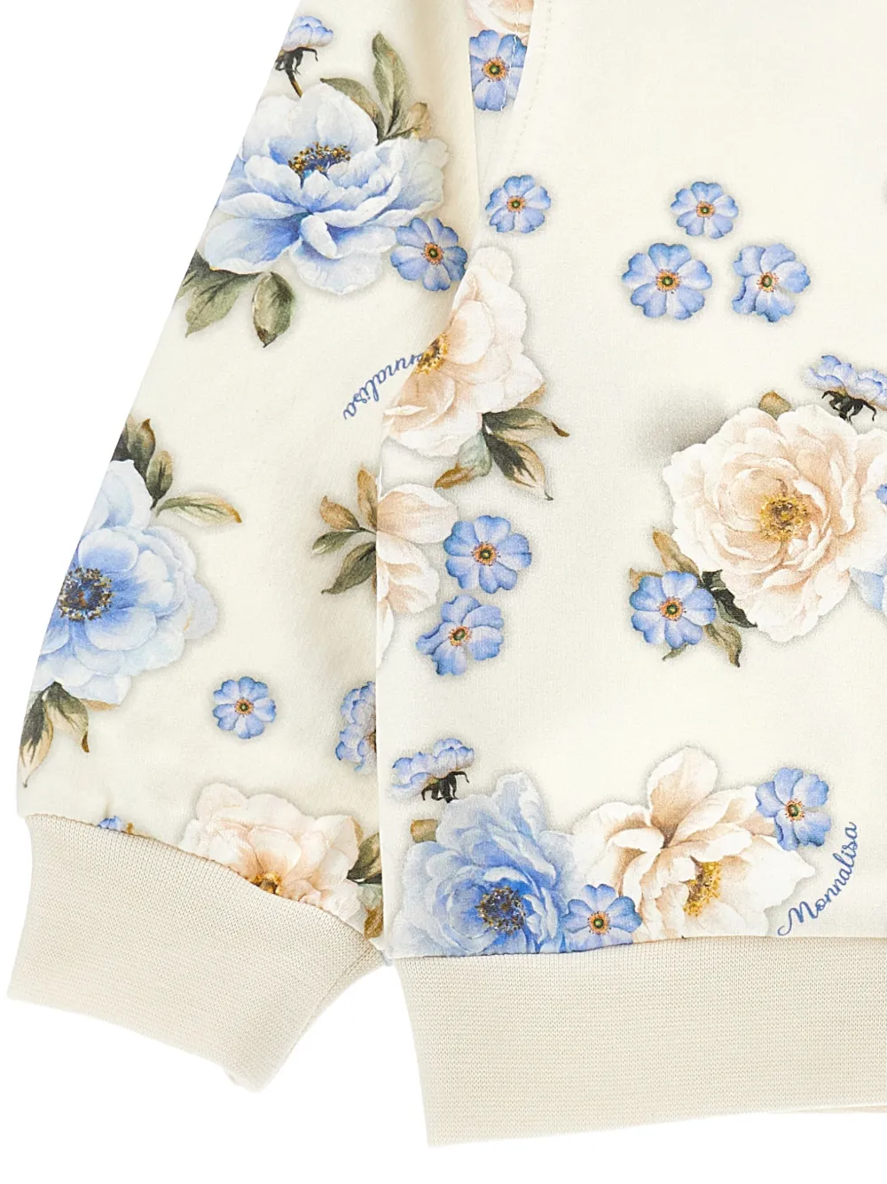Monnalisa Hoodie met bloemenprint Wit
