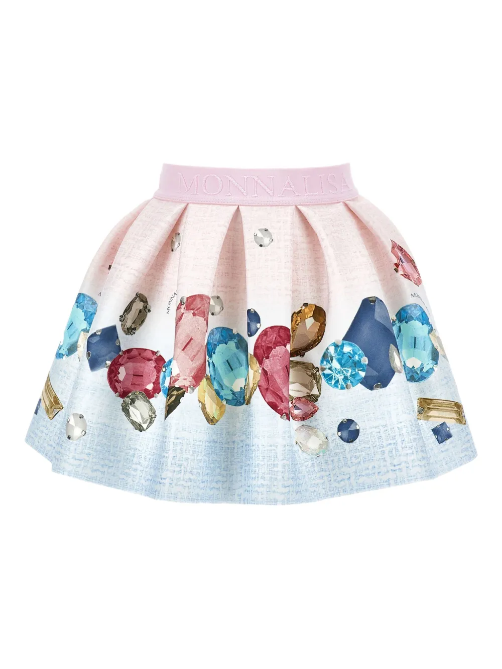 Monnalisa falda plisada con gemas estampadas | rosado | Image 1