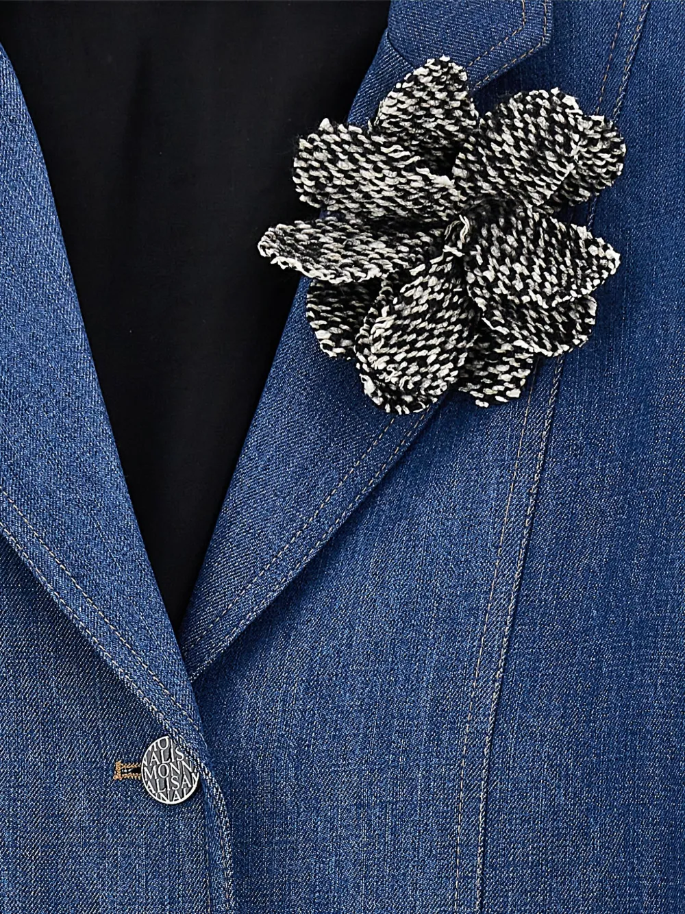 Monnalisa Blazer met bloemenbroche Blauw
