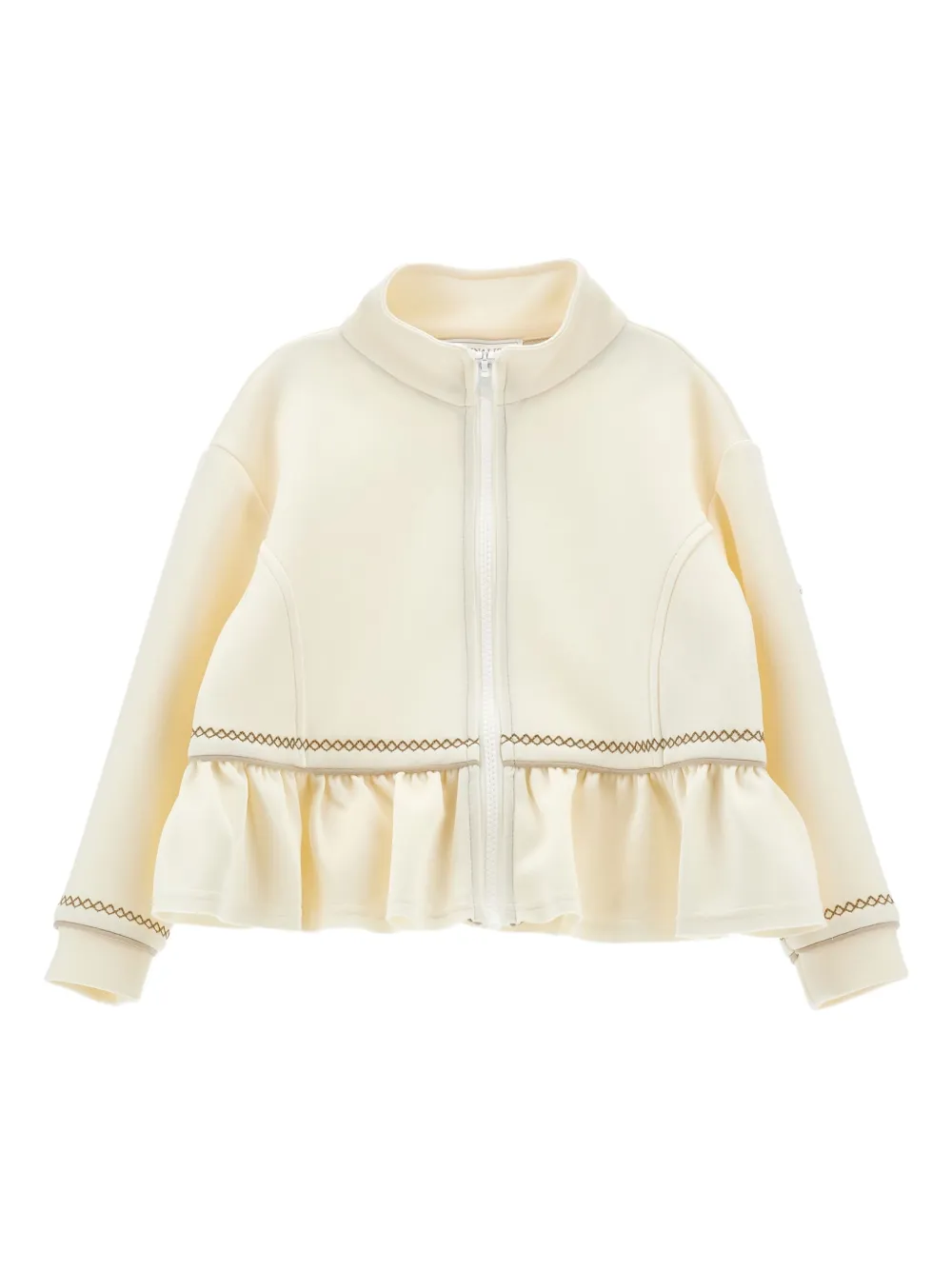 Monnalisa zip-up bomber jacket | White | Image 1