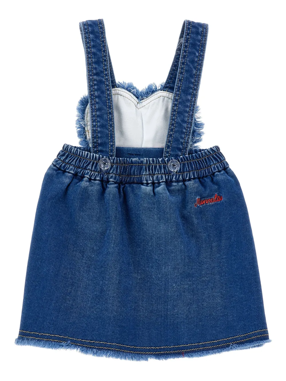 Monnalisa Spijkerjurk met geborduurd hart - Blauw