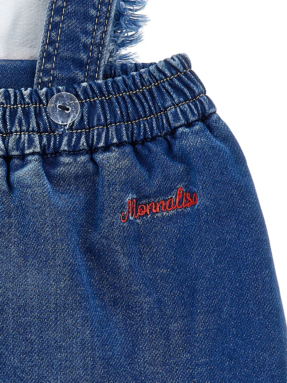 Monnalisa Spijkerjurk met geborduurd hart Blauw