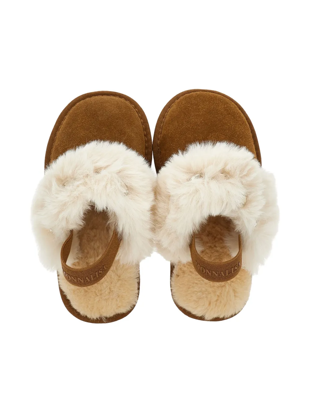 Monnalisa Slippers met imitatiebont Bruin