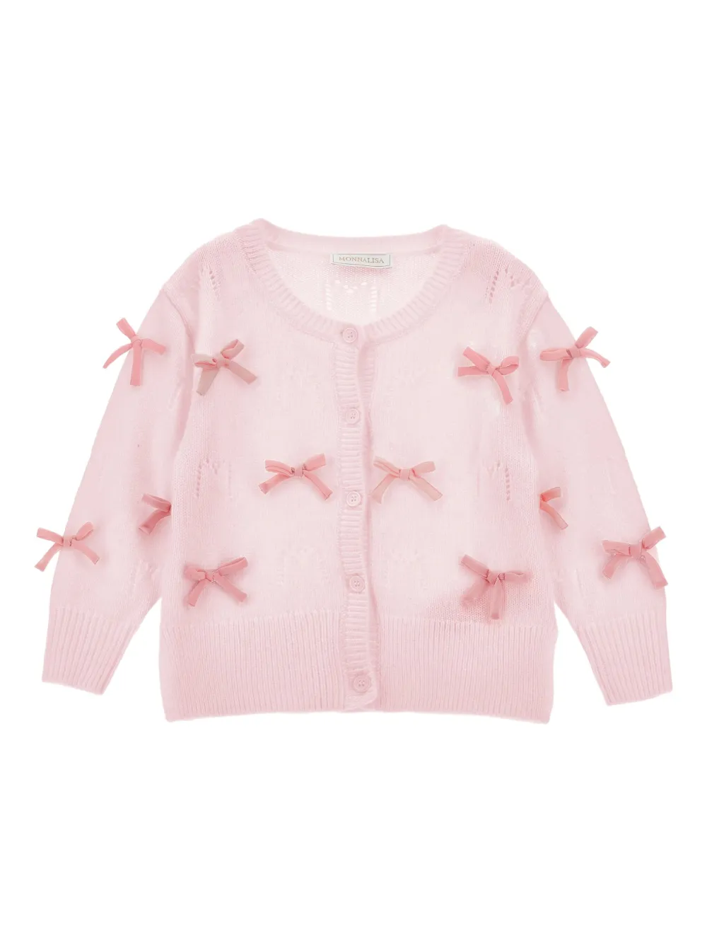 Monnalisa Vest verfraaid met strik Roze