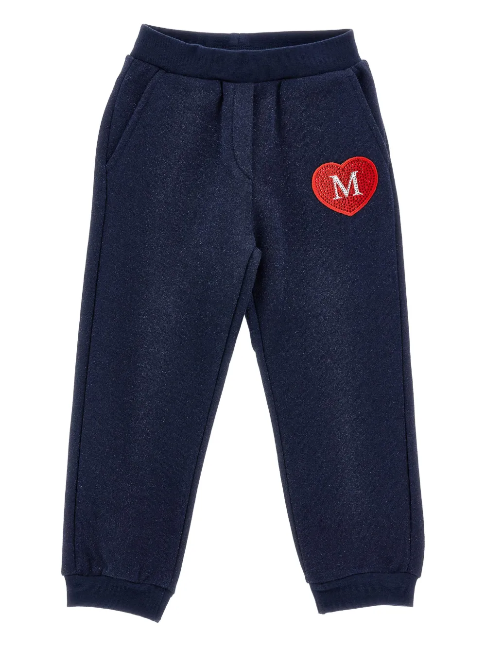 Monnalisa Trainingsbroek met geborduurd hart Blauw
