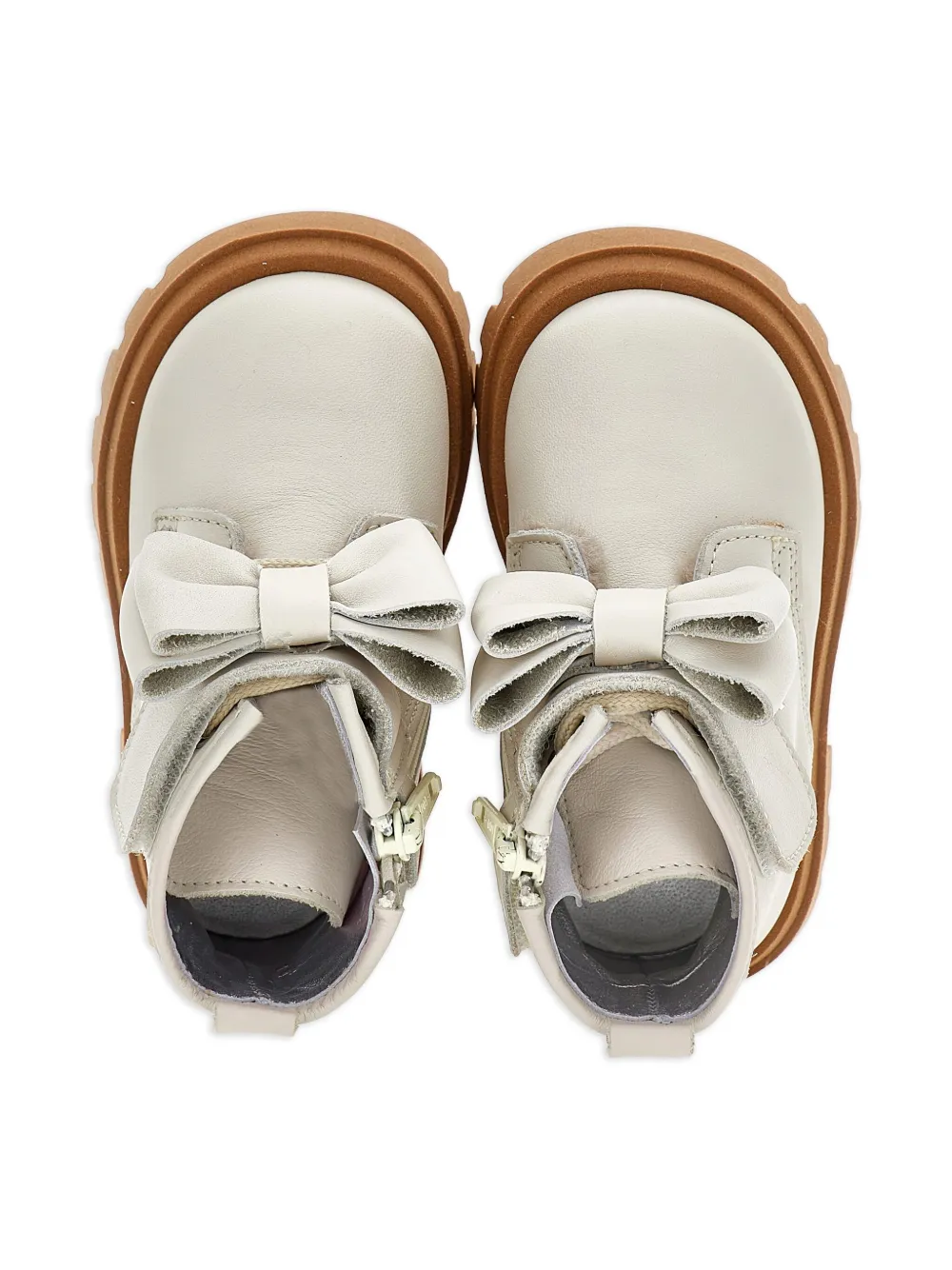 Monnalisa bow-detail ankle boots Neutrals