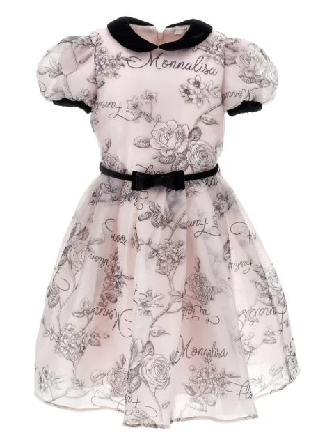 Monnalisa floral-print puff-sleeve dress