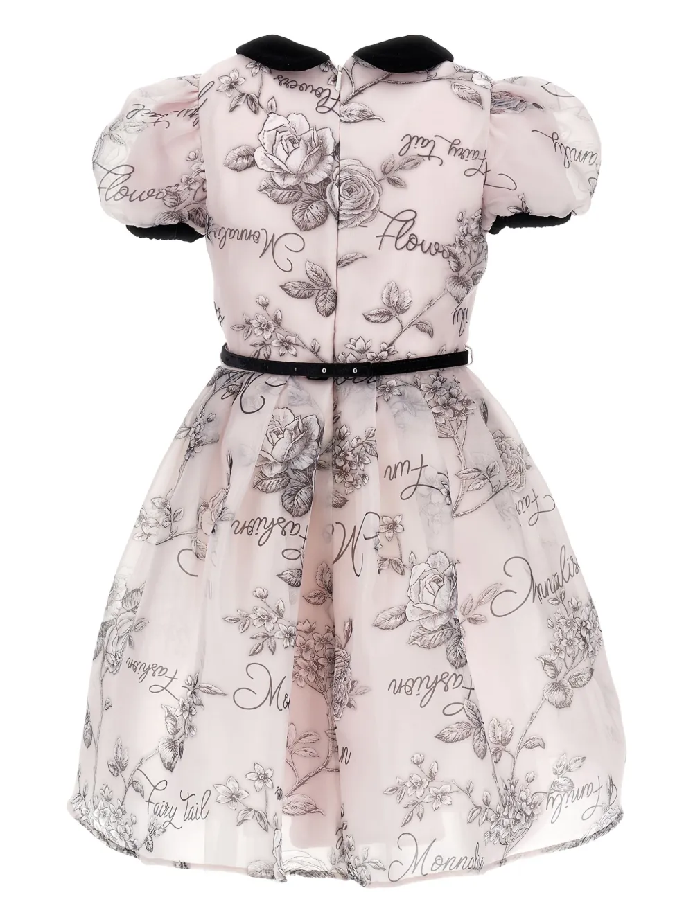 Monnalisa Jurk met pofmouwen en bloemenprint Roze