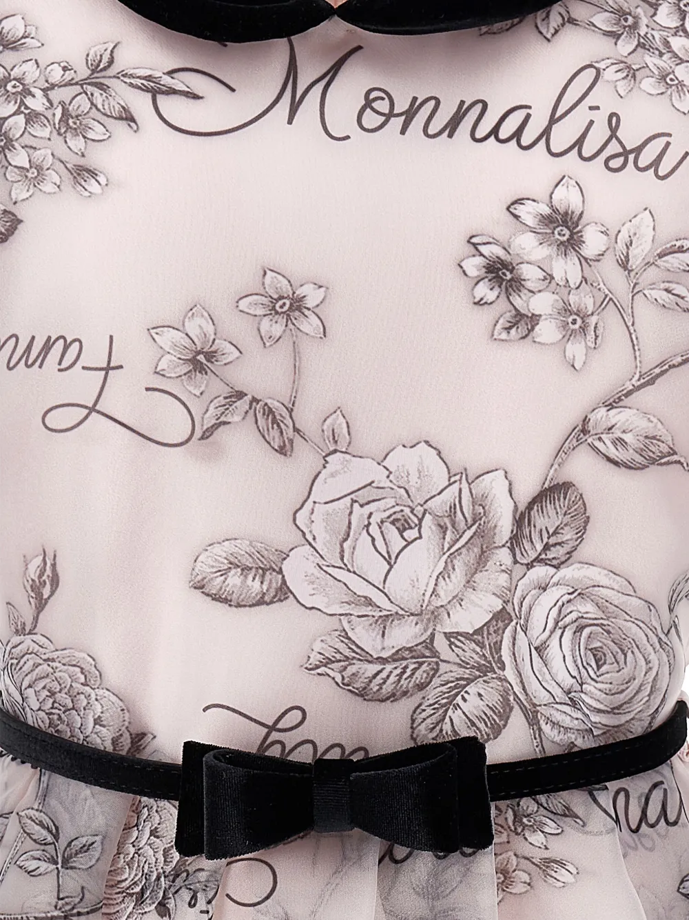Monnalisa Jurk met pofmouwen en bloemenprint Roze