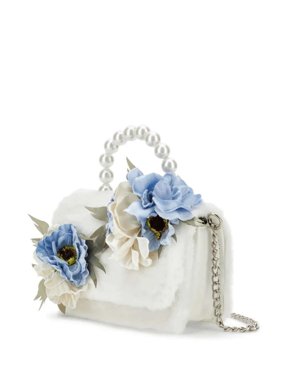 Monnalisa Schoudertas met bloemapplicatie Beige