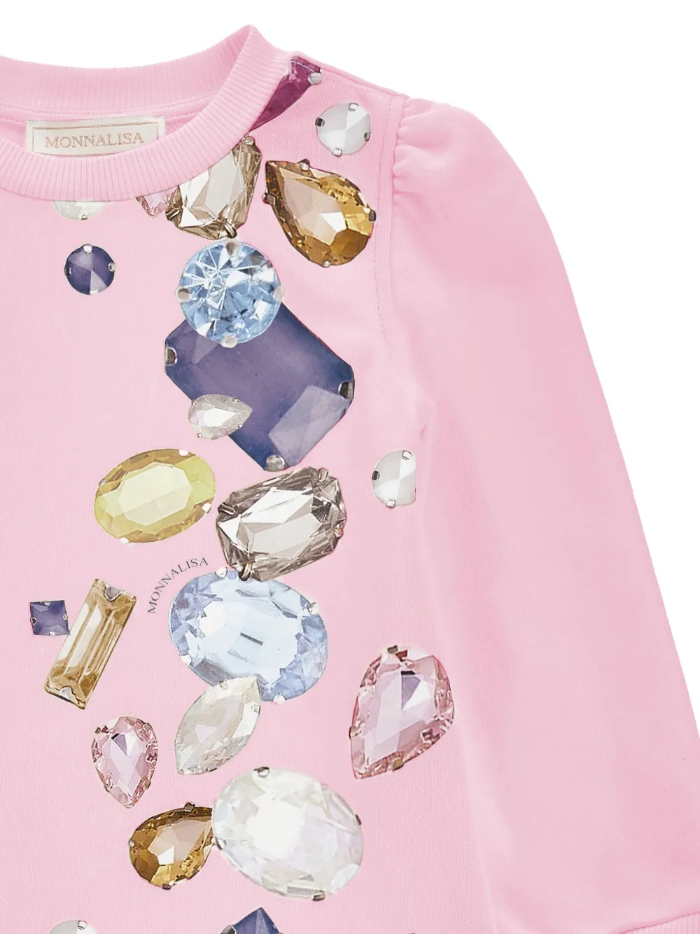 Monnalisa Jurk met edelsteen-print Roze