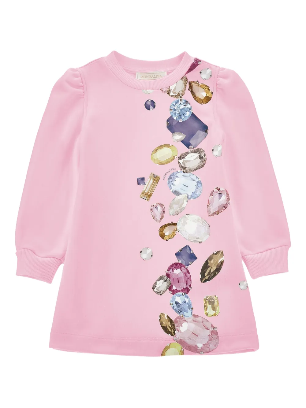 Monnalisa Jurk met edelsteen-print Roze