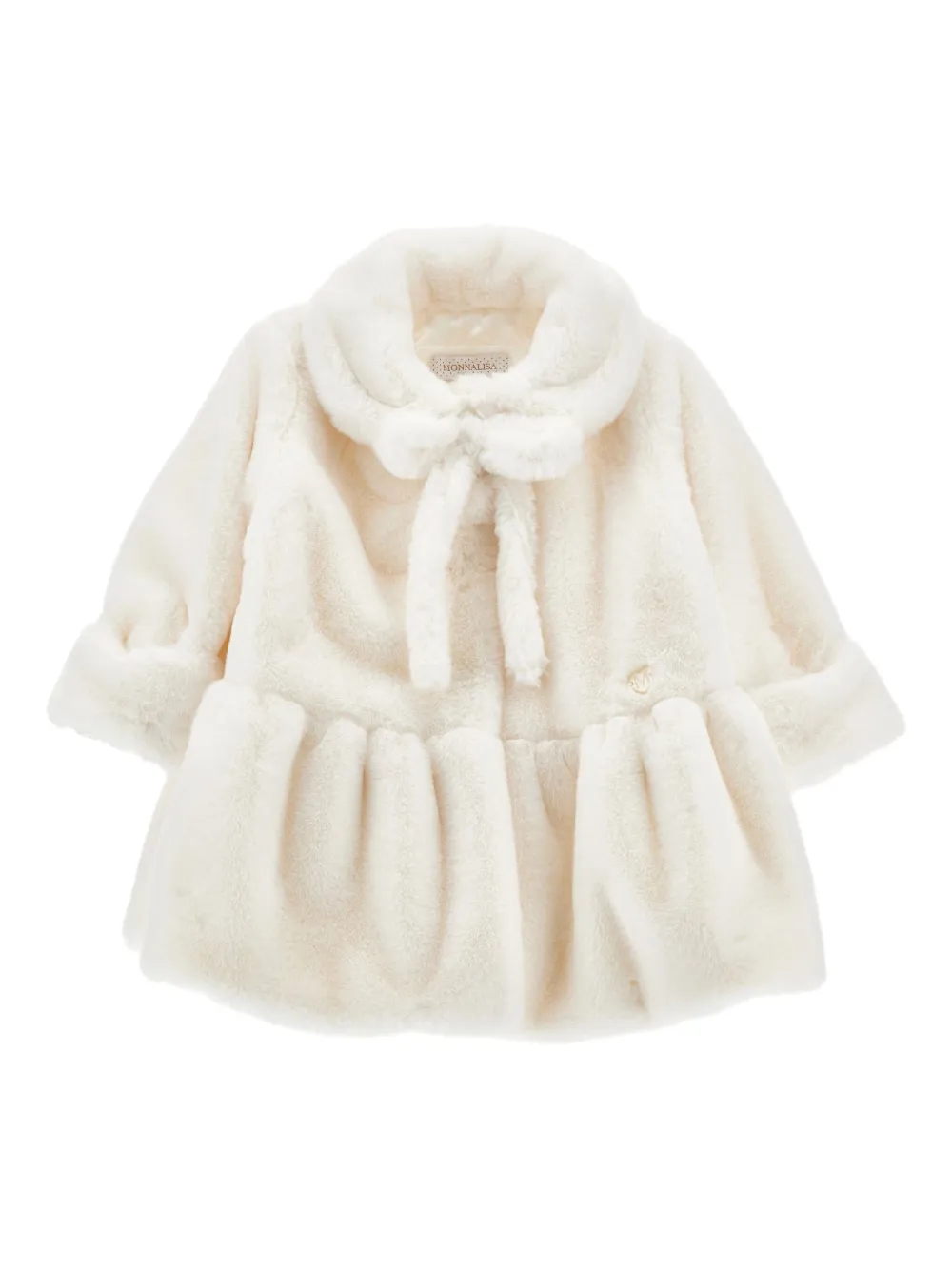 Monnalisa Peplum jack van imitatiebont Wit