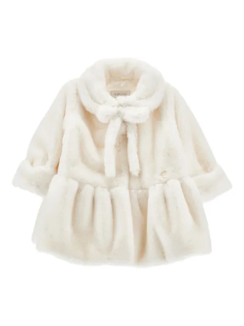 Monnalisa faux-fur peplum coat