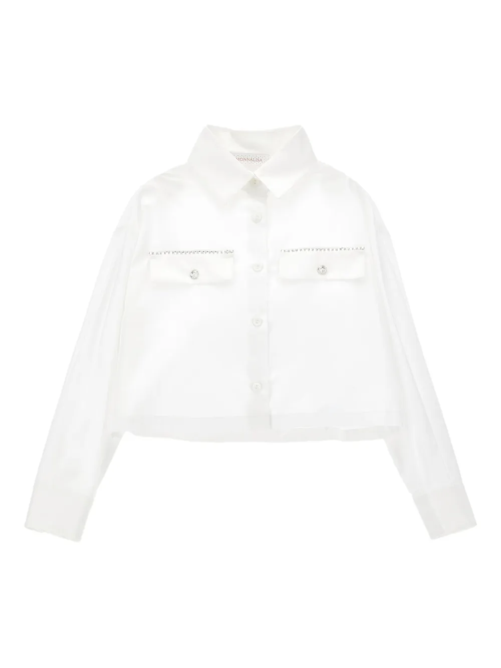 Monnalisa button-up cropped shirt | White | Image 1
