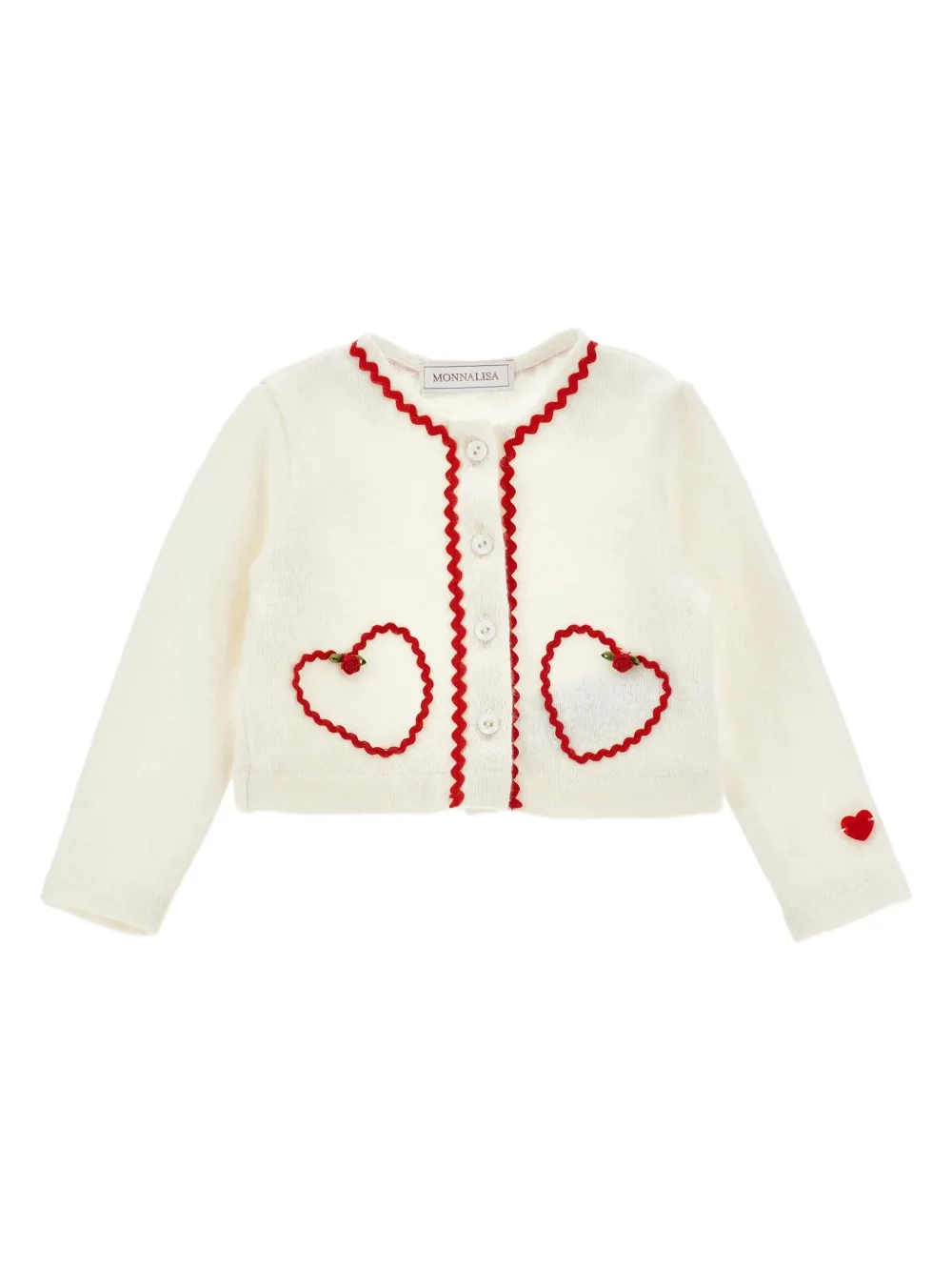 Monnalisa Fijngebreid vest Wit