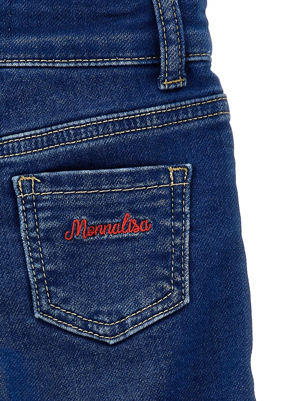 Monnalisa Jeans met hartpatroon Blauw