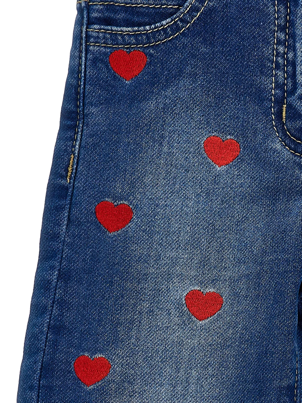 Monnalisa Jeans met hartpatroon Blauw