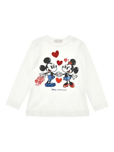 Monnalisa Top a maniche lunghe Mickey and Minnie