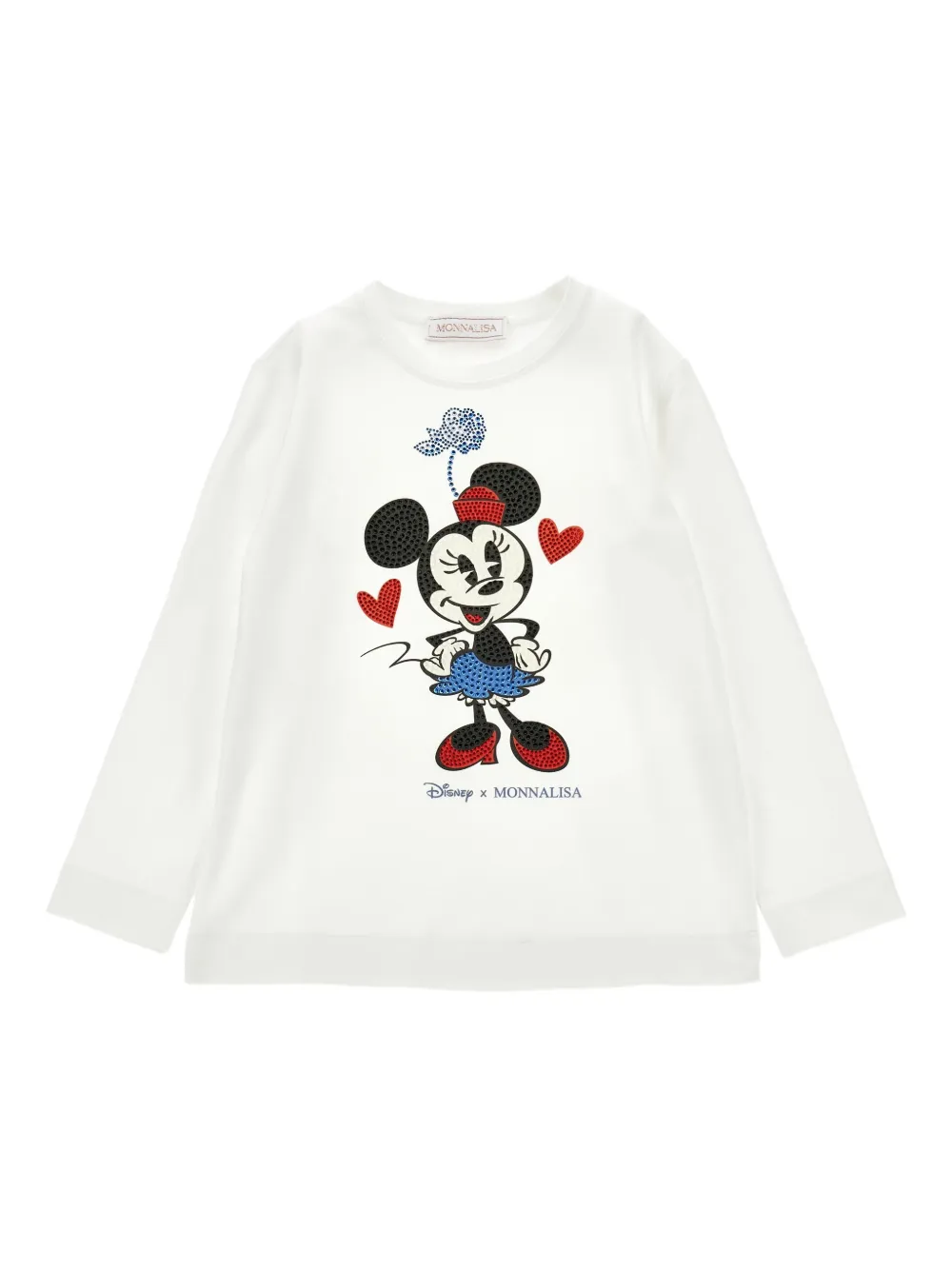Monnalisa Minnie Mouse top met lange mouwen Wit