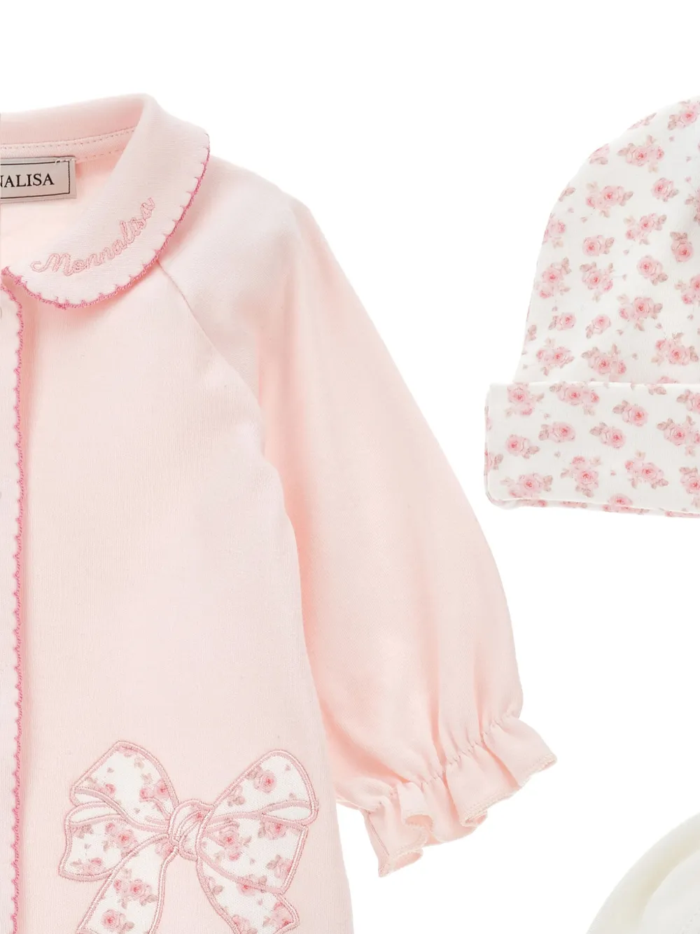 Monnalisa Babypakje set met geborduurd logo Roze