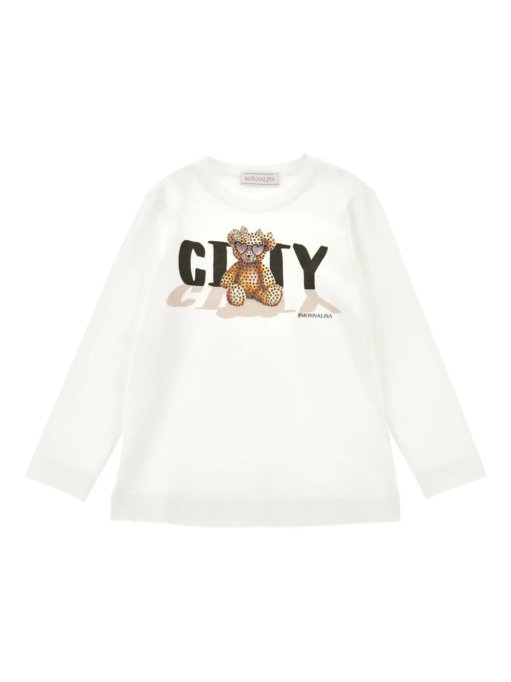 Monnalisa Top met lange mouwen en print Wit