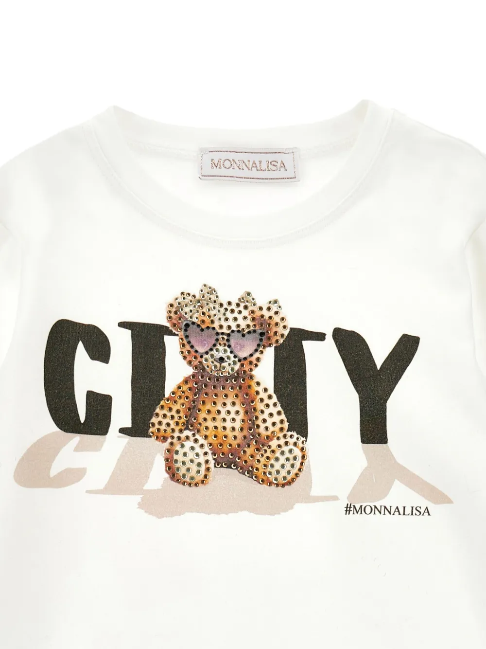 Monnalisa Top met lange mouwen en print Wit