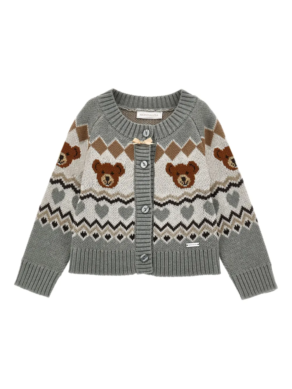 Monnalisa Button-up vest Grijs