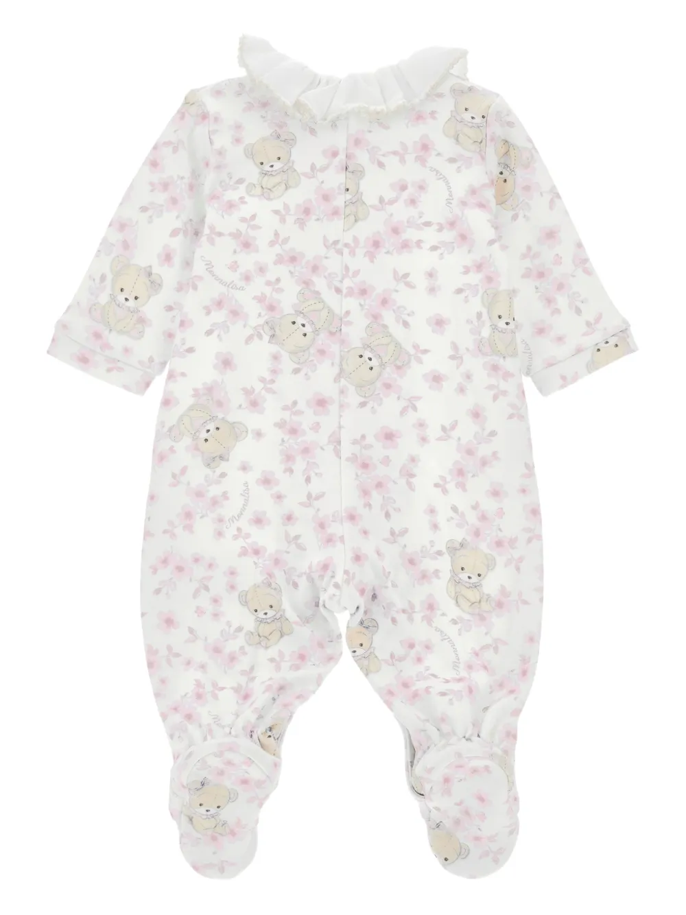 Monnalisa Romper met bloemenprint - Wit