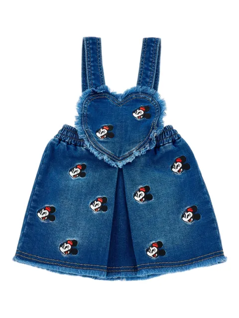 Monnalisa x Disney Minnie Mouse-embroidered dungarees