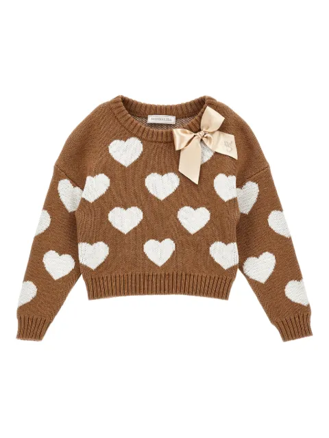 Monnalisa heart-patterned sweater