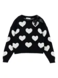 Monnalisa heart-pattern sweater - Black