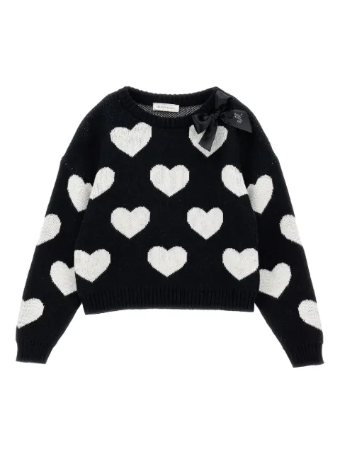 Monnalisa heart-pattern sweater