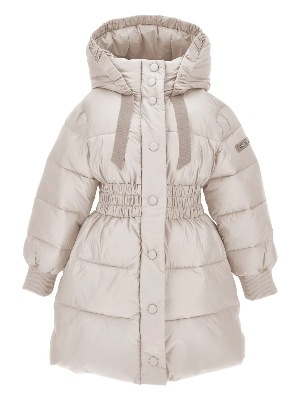 Monnalisa hooded puffer coat | Neutrals | Image 1