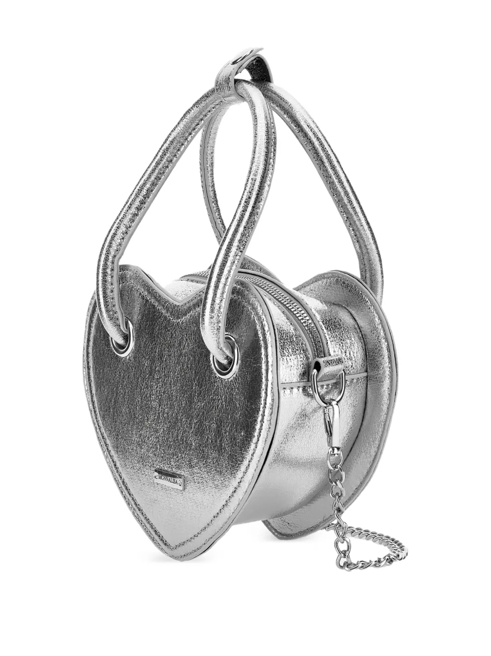 Monnalisa Metallic hartvormige handtas Zilver