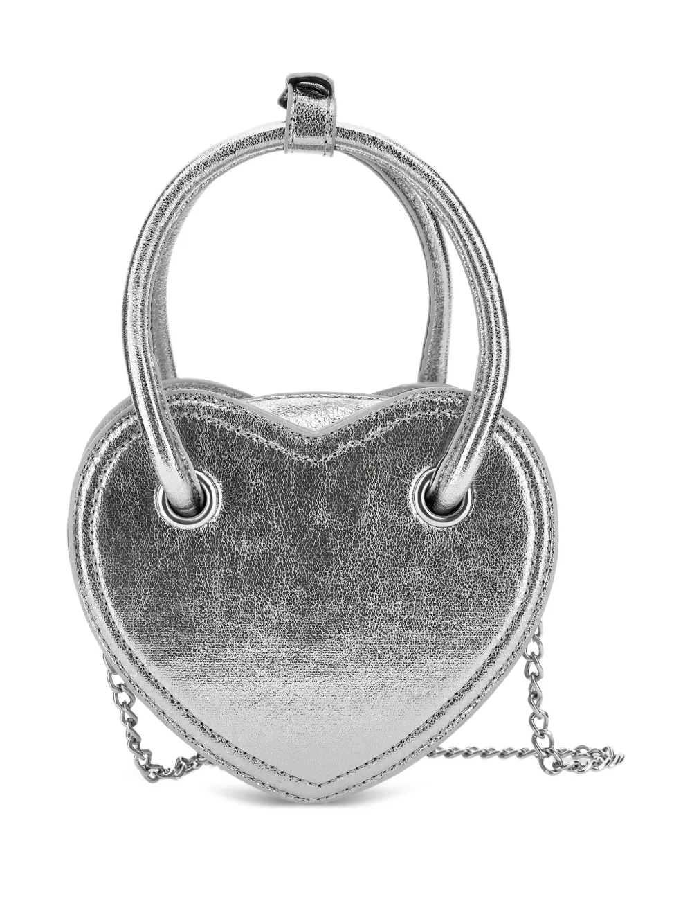 Monnalisa Metallic hartvormige handtas - Zilver