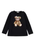Monnalisa bear-motif long-sleeve T-shirt - Black