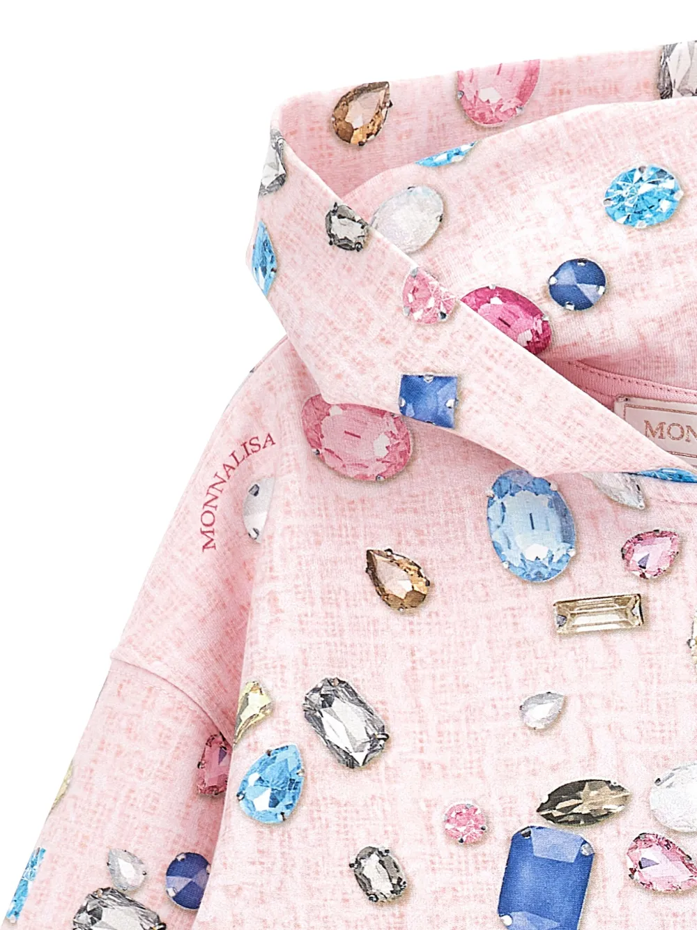 Monnalisa Hoodie met rits en print Roze