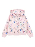 Monnalisa gem-printed zip-up hoodie - Pink