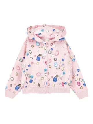 PINK フード付きジップアップパーカー M 水色 Monnalisa ジップアップ パーカー | ピンク | FARFETCH JP