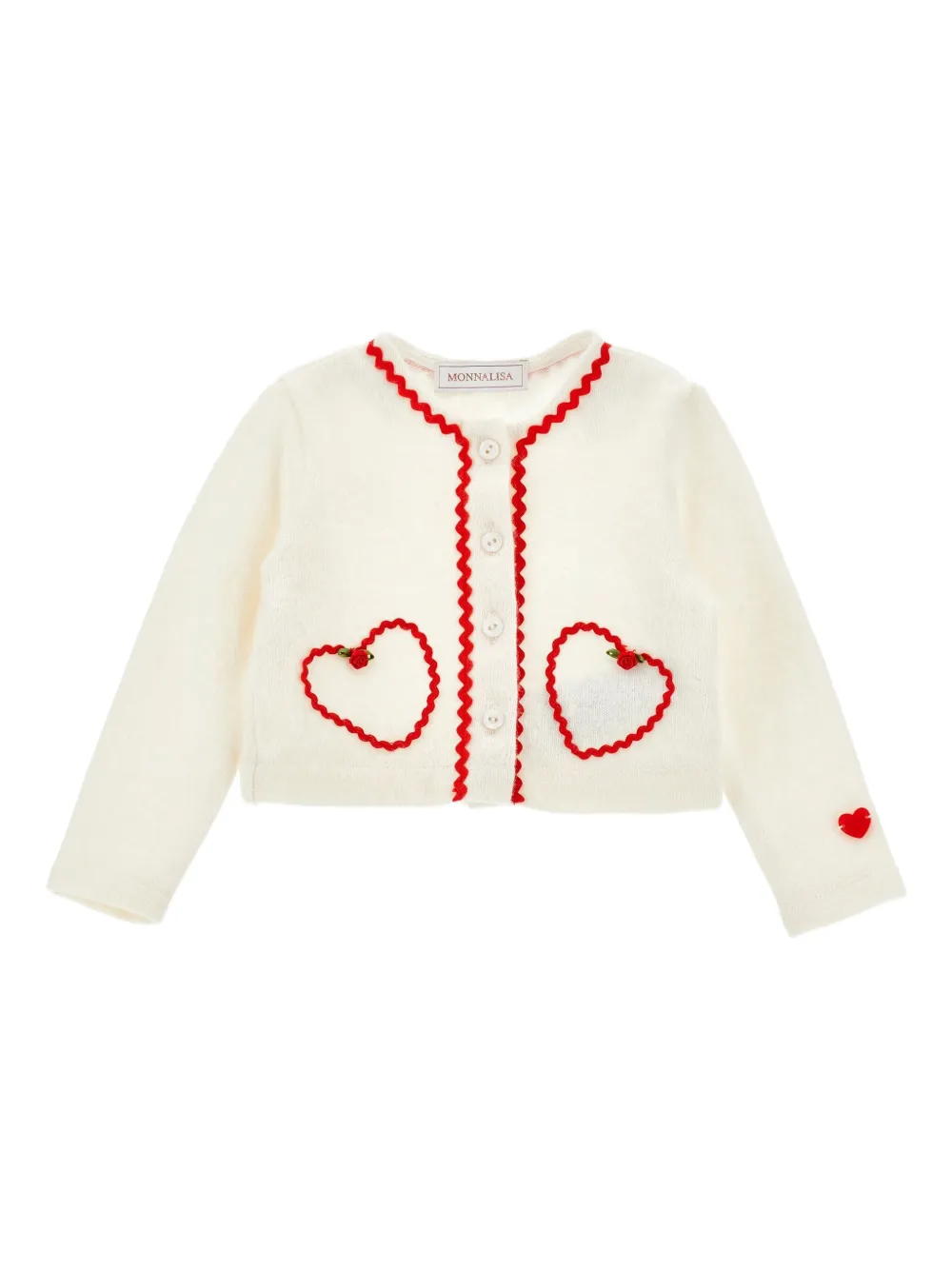 Monnalisa embroidered cardigan | White | Image 1