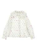 Monnalisa ruffled-collar button-up shirt - White
