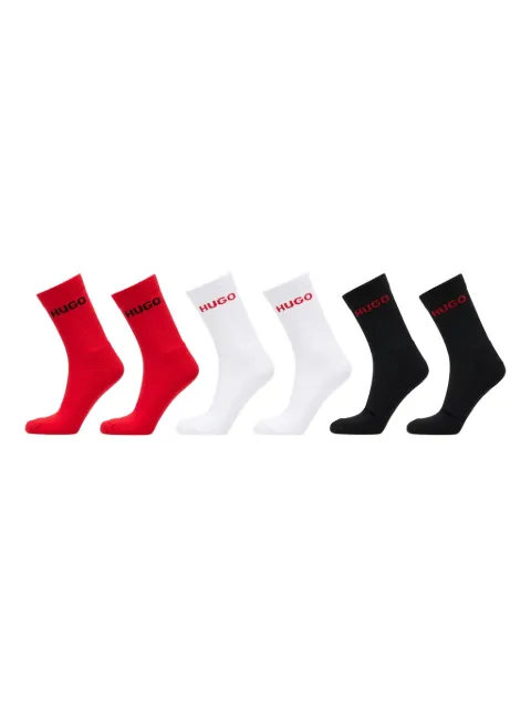 HUGO lot de six paires de chaussettes à logo intarsia